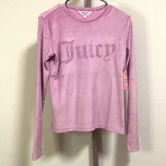 Juicy Couture Tops - NWT Juicy Couture Velour Long Sleeve Top in Mauve Muse